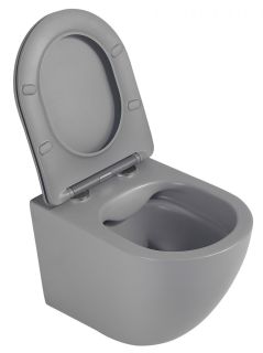 Подвесной унитаз ABBER Bequem AC1101MG безободковый серый матовый